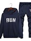 cheap Men&#039;s Tracksuits-Men&#039;s Set Stand Collar Solid Colored Sports Running Cotton Hoodies Sweatshirts  Long Sleeve Black Navy Blue