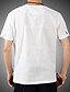 cheap Men&#039;s Shirts-Men&#039;s Daily Shirt Solid Colored Short Sleeve Tops Chinoiserie V Neck White Khaki Navy Blue