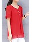 preiswerte Blusen &amp; Hemden in Übergrößen-Damen Bluse Einfarbig Rundhalsausschnitt Täglich Kurzarm Oberteile Rosa Rote Gelb