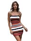 cheap Women&#039;s Dresses-Women&#039;s Striped Daily Slim Bodycon Dress - Striped Strap Green Red M L XL