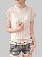 cheap Women&#039;s Blouses &amp; Shirts-Women&#039;s Daily Cotton Slim Shirt - Solid Colored Lace Stand White / Summer