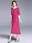 cheap Women&#039;s Dresses-Women&#039;s Holiday / Going out Basic / Street chic Loose Shift Dress - Solid Colored Summer Fuchsia Wine L XL XXL