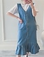 cheap Women&#039;s Dresses-Women&#039;s Daily Denim Dress - Solid Colored Blue XXXL XXXXL XXXXXL