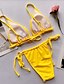 economico Bikini-Per donna Essenziale Senza bretelline Nero Vino Arancione A fascia Slip brasiliano Bikini Costumi da bagno - Tinta unita S M L Nero / Sexy