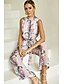 cheap Women&#039;s Jumpsuits &amp; Rompers-Women&#039;s Romper Floral Crew Neck Work Straight Sleeveless White S M L