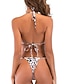preiswerte Bikini-Sets-Damen Badeanzug Bikinis Bademode Leopard Weiß Neckholder Badeanzüge / Sexy