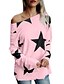 abordables Camisetas de mujer-Mujer Camiseta, Escote Barco Geométrico Rosa