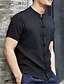 お買い得  メンズカジュアルシャツ-男性用 シャツ ソリッド スタンド ホワイト ブラック ライトグレー ルビーレッド ネイビーブルー 半袖 プラスサイズ 日常 スリム トップの アジアン・エスニック