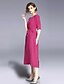 cheap Women&#039;s Dresses-Women&#039;s Holiday / Going out Basic / Street chic Loose Shift Dress - Solid Colored Summer Fuchsia Wine L XL XXL