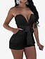 cheap Women&#039;s Rompers-Women&#039;s Romper Solid Colored Deep V Sexy Going out Club Sleeveless White Black Wine S M L