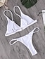billiga Bikinis-Dam Bikini Baddräkt Rodnande Rosa Vin Grå Vit Svart Badkläder Axelband Baddräkter Sexig / Vadderad behå