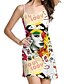 cheap Print Dresses-Women&#039;s Sheath Dress Sleeveless Floral Geometric Print Summer Strap Basic Weekend Slim Black Yellow Gold Rainbow Light Blue S M L XL XXL