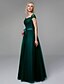 Χαμηλού Κόστους Φορέματα ειδικών περιστάσεων-Γραμμή Α Ώμοι Έξω Μακρύ Τούλι Χοροεσπερίδα / Επίσημο Βραδινό Φόρεμα με Ζώνη / Κορδέλα / Πλαϊνό ντραπέ με TS Couture®