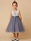 Χαμηλού Κόστους Λουλουδάτα φορέματα για κορίτσια-A-Line Knee Length Flower Girl Dress Cute Prom Dress Lace with Lace Fit 3-16 Years