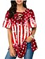 cheap Women&#039;s T-shirts-Women&#039;s Daily Plus Size T-shirt Color Block Short Sleeve Loose Tops Basic Boho Black Blue Red