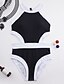 cheap Women&#039;s Swimwear &amp; Bikinis-Women&#039;s Swimwear Monokini Swimsuit Patchwork Black White Halter Neck Bathing Suits Color Block Cutouts
