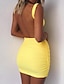 cheap Women&#039;s Dresses-Women&#039;s Backless Yellow Blushing Pink Dress Going out Sheath Strap S M