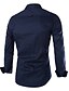 رخيصةأون قمصان رجالي-رجالي مناسب للبس اليومي قميص هندسي طباعة كم طويل قمم الأعمال التجارية أساسي أزرق البحرية / الربيع / الصيف