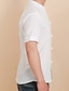 お買い得  メンズシャツ-男性用 シャツ ソリッド 半袖 日常 トップの アジアン・エスニック ホワイト ブラック カーキ色