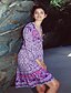 cheap Women&#039;s Dresses-Women&#039;s Chiffon Dress Short Mini Dress Purple Long Sleeve Deep V Boho Bohemia Beach S M L XL
