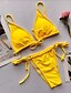 economico Bikini-Per donna Essenziale Senza bretelline Nero Vino Arancione A fascia Slip brasiliano Bikini Costumi da bagno - Tinta unita S M L Nero / Sexy