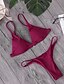 abordables Bikinis-Mujer Bikini Traje de baño Rosa Vino Gris Blanco Negro Bañadores Con Tirantes Trajes de baño Sensual / Sujetador Acolchado