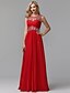 cheap Evening Dresses-A-Line Empire Dress Prom Formal Evening Floor Length Sleeveless Jewel Neck Chiffon Over Satin with Crystals Beading 2024