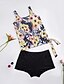 cheap Plus Size Swimwear-Women&#039;s Floral Halter Neck Yellow Tankini Swimwear Swimsuit - Floral L XL XXL Yellow