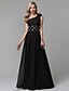 cheap Special Occasion Dresses-A-Line Elegant Dress Prom Formal Evening Floor Length Sleeveless One Shoulder Chiffon with Beading Side Draping Flower 2024