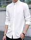 cheap Men&#039;s Shirts-Men&#039;s Shirt Solid Colored Long Sleeve Daily Tops Gray White Black / Stand Collar / Sleeveless