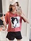 cheap Women&#039;s T-shirts-Women&#039;s Loose T-shirt - Solid Colored / Portrait Print / Summer
