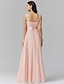 cheap Prom Dresses-A-Line Evening Gown High Waisted Prom Dress Bridesmaid Wedding Guest Chiffon Floor Length Sleeveless Illusion Neck Georgette with Appliques 2023