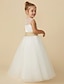 cheap Flower Girl Dresses-Princess Floor Length Flower Girl Dress First Communion Cute Prom Dress Lace with Sash / Ribbon Fit 3-16 Years
