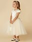 cheap Flower Girl Dresses-Ball Gown Tea Length Flower Girl Dress First Communion Cute Prom Dress Satin with Pearls Fit 3-16 Years