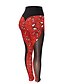 ieftine Leggings-Pentru femei Zilnic Sport Legging Geometric Bloc Culoare Plasă Talie medie Roșu-aprins S M L
