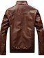 cheap Faux Leather-Men&#039;s Faux Leather Jacket Daily Spring Regular Coat Stand Collar Basic Jacket Long Sleeve Solid Colored Black Brown