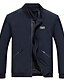 cheap Men&#039;s Jackets &amp; Coats-Men&#039;s Daily Basic Fall &amp; Winter Regular Jacket, Solid Colored Stand Long Sleeve Polyester Blue / Black XXXXXL / XXXXXXL / 8XL