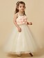 cheap Flower Girl Dresses-Sheath / Column Knee Length Flower Girl Dress Cute Prom Dress Tulle with Flower Fit 3-16 Years