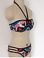 cheap Bikinis-Women&#039;s Sporty Basic Halter Neck White Bandeau Thong Bikini Swimwear - Geometric Print S M L White / Sexy