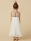 cheap Flower Girl Dresses-A-Line Tea Length Flower Girl Dress Holiday Cute Prom Dress Chiffon with Beading Fit 3-16 Years