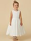 preiswerte Kleider für die Blumenmädchen-A-Linie Tee-Länge Blumenmädchenkleid Hochzeit Süßes Ballkleid Taft mit Schärpe / Band Fit 3-16 Jahre