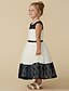 cheap Flower Girl Dresses-A-Line Tea Length Flower Girl Dress - Lace Sleeveless Jewel Neck with Sash / Ribbon