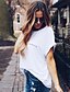 abordables Camisetas de talla grande-Mujer Camiseta Letra Escote en U Blanco Diario Ropa Ropa de calle / Verano / Manga Corta / Holgado / Manga Murciélago