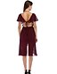 cheap Dresses For Date-Women&#039;s Daily Asymmetrical Slim A Line / Sheath Dress - Solid Colored Deep V Wine M L XL