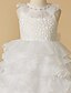 cheap Flower Girl Dresses-Ball Gown Chapel Train Flower Girl Dress Wedding Cute Prom Dress Lace with Beading Fit 3-16 Years
