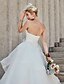 cheap Wedding Dresses-Ball Gown Sweetheart Neckline Floor Length Organza Strapless Open Back Made-To-Measure Wedding Dresses with Flower / Criss-Cross / Tiered 2020