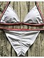 abordables Bikinis-Women&#039;s Basic Strap White Black Red Triangle Thong Bikini Swimwear - Solid Colored Backless S M L White / Sexy