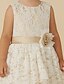 preiswerte Kleider für die Blumenmädchen-A-Linie Tee-Länge Blumenmädchenkleid Süßes Ballkleid Spitze mit Schärpe / Band Fit 3-16 Jahre