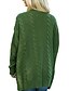 tanie Swetry damskie-Damskie Wyjściowe Solidne kolory Długi rękaw Regularny Sweter rozpinany Sweter sweter, W serek Czarny / Żółty / Zielony S / M / L