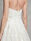 cheap Wedding Dresses-A-Line Wedding Dresses Sweetheart Neckline Court Train Lace Tulle Strapless Romantic Backless with Lace 2021